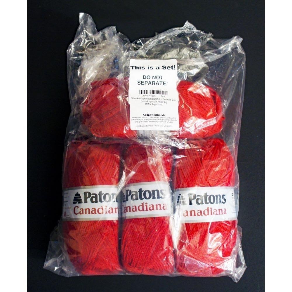 Patons Canadiana Yarn Project Bag Lot of 4 Skeins - Color Cardinal 455885